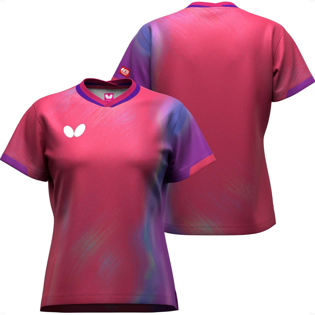 Butterfly Table Tennis - Infiria Lady Shirt - Rose - Front/Back